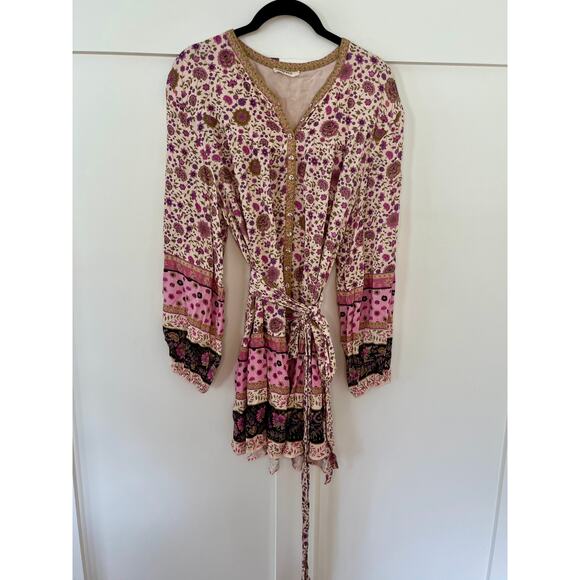 NEW Spell & The Gypsy Collective Lady Untamed Tunic Mini Dress Pink Floral - Picture 3 of 6